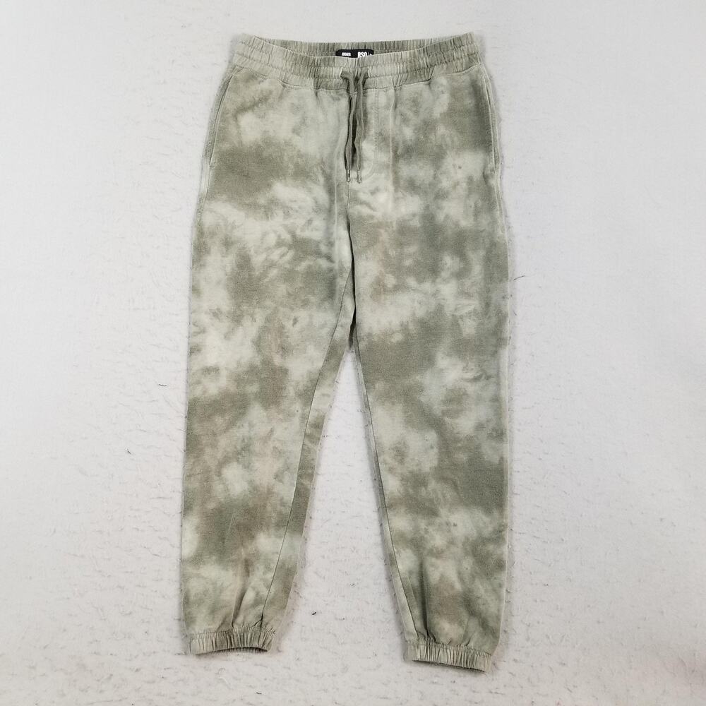 RSQ‎ Jogger Pants Mens Medium Green Tie Dye Fleece Sweatpants Lounge Casual